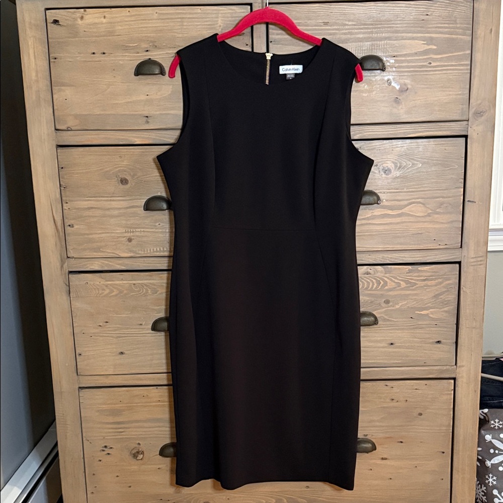 EUC Calvin Klein Classic Black Midi Dress SZ 14